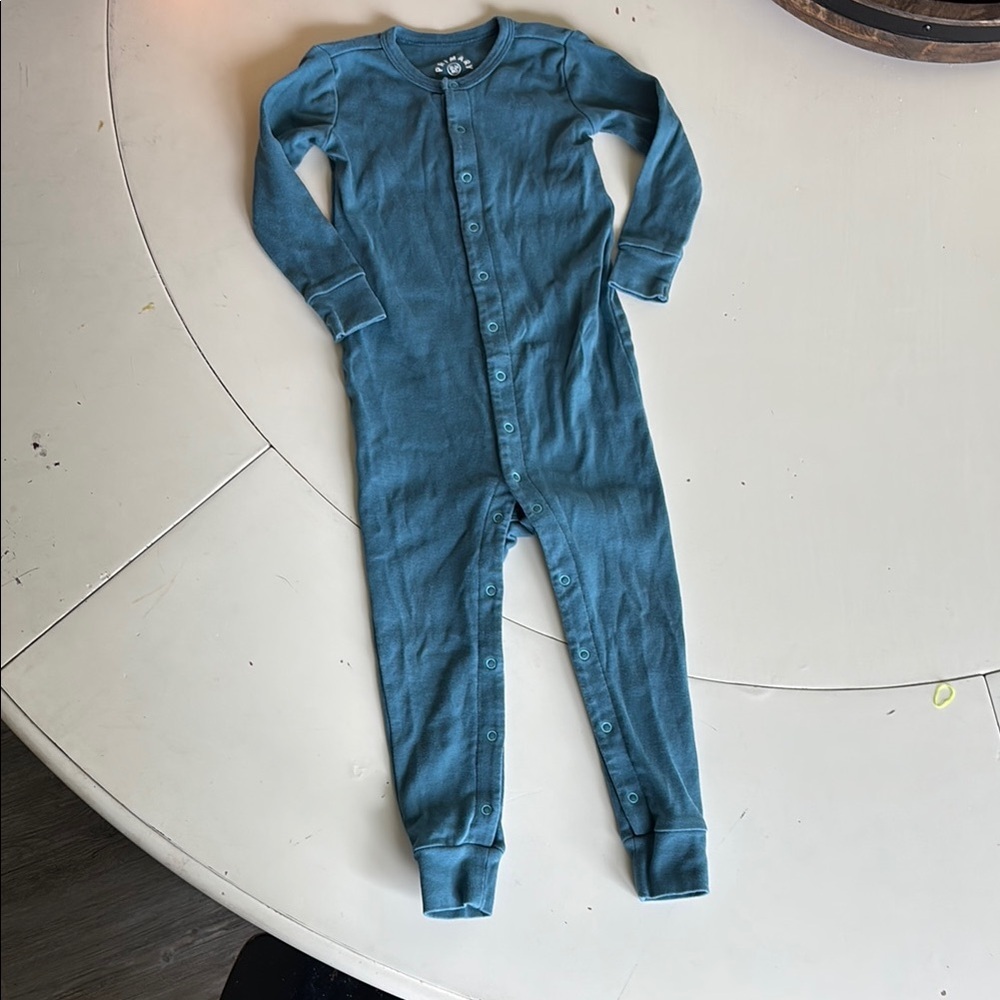 🌸ORGANIC COTTON Primary Blue Thermal Footies One Piece
